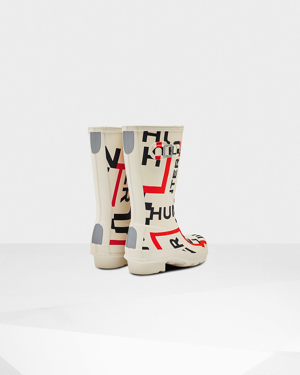 Kids Hunter Original Big Exploded Logo | Rain Boots White | NZ-89167-ALWU